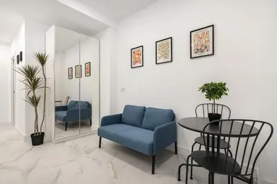 Zona de estar de Nice studio in Madrid LEY2