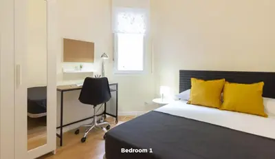 Cama o camas de una habitación en Smartliving Madrid Sur