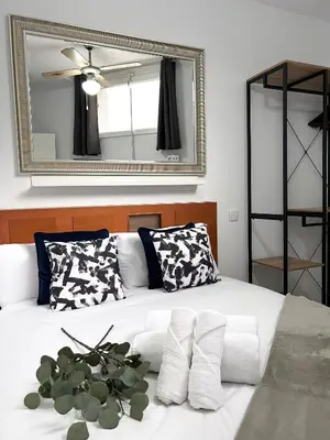 Cama o camas de una habitación en Río Manzanares - Apartamento de 1 dormitorio
