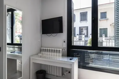 Una televisión o centro de entretenimiento en Encanto y Comfort en Habitaciones de Pilar de Zaragoza