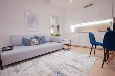 Zona de estar de Delightful 2BR Flat in Chic Chueca