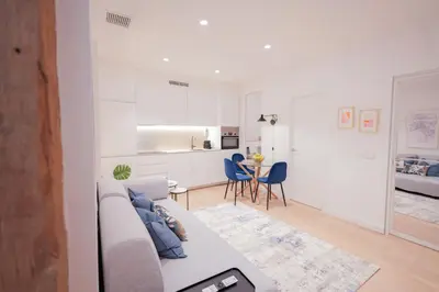 Zona de estar de Delightful 2BR Flat in Chic Chueca