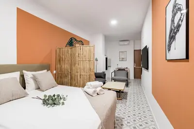 Cama o camas de una habitación en Charming Urban Madrid