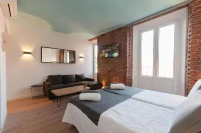 Cama o camas de una habitación en ººººPS New Atocha City Centre WiFi AC SmartTVºººº