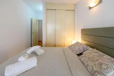 Cama o camas de una habitación en Moderno Apartamento TEMPORAL Familiar con Terraza SOD11