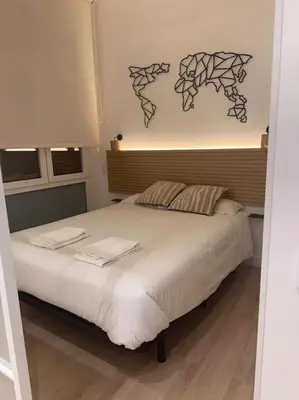 Cama o camas de una habitación en Madrid Centro Apartamnto Estreno