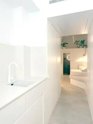 Cama o camas de una habitación en Great design, new & calm apartment in Malasaña