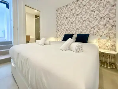 Cama o camas de una habitación en Charming Urban La Latina