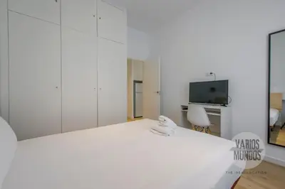 Cama o camas de una habitación en Madrid con parking para 4, vive la Latina