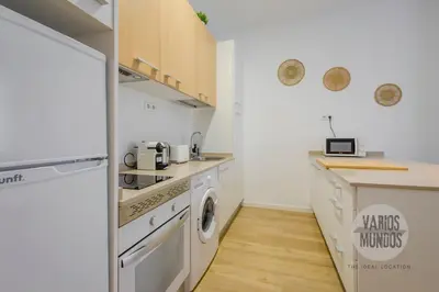 Una cocina o zona de cocina en Madrid con parking para 4, vive la Latina