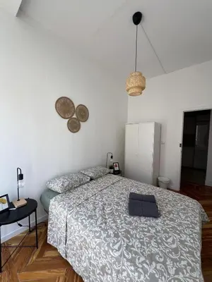Cama o camas de una habitación en Private rooms in Magdalena Street