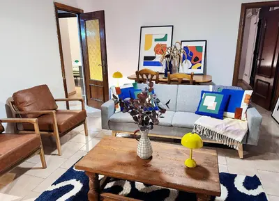 Zona de estar de Vintage style apt in Madrid centro