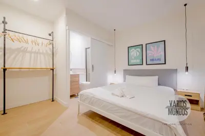 Cama o camas de una habitación en Toque Fresco para 8, junto a Plaza España