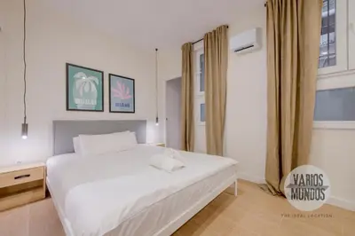 Cama o camas de una habitación en Toque Fresco para 8, junto a Plaza España