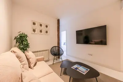 Una televisión o centro de entretenimiento en Apartamentos Embajadores XX