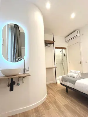 Cama o camas de una habitación en Casa de huéspedes San Andrés