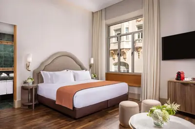 Cama o camas de una habitación en NH Collection Madrid Paseo del Prado