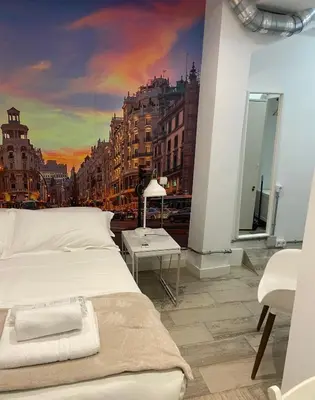 Cama o camas de una habitación en CITY SOL Madrid