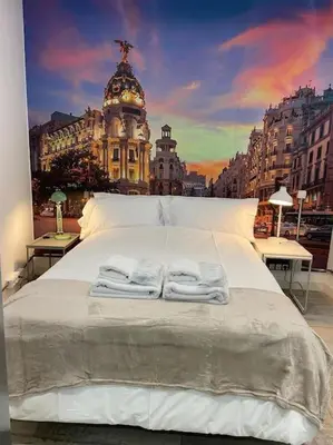 Cama o camas de una habitación en CITY SOL Madrid