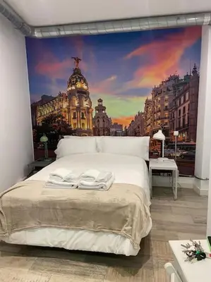 Cama o camas de una habitación en CITY SOL Madrid