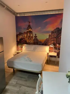 Cama o camas de una habitación en CITY SOL Madrid