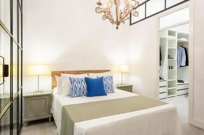 Cama o camas de una habitación en Apartamento Amplio y Acogedor en el centro de Chamberí