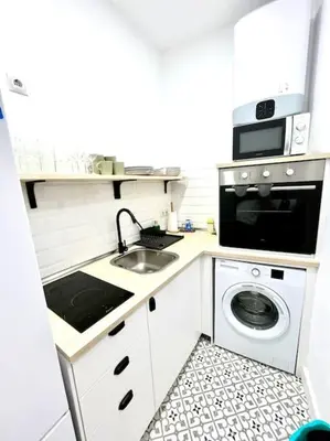 Una cocina o zona de cocina en Apartamento centro Madrid