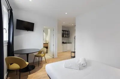 Cama o camas de una habitación en Hotelito Boutique Madrid Puente Vallecas