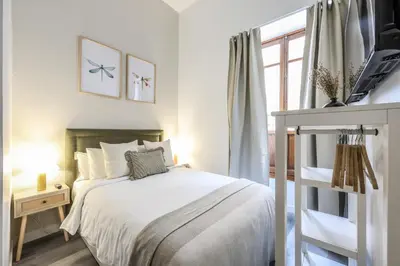 Cama o camas de una habitación en Arteria Madrid Gran Vía