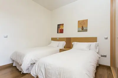 Cama o camas de una habitación en Apartments Center Madrid