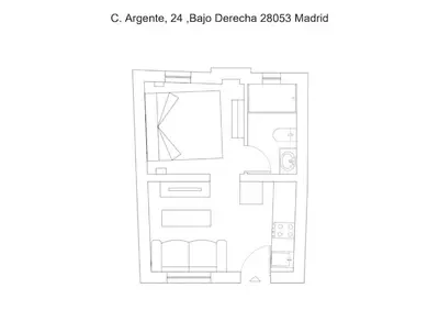 Plano de For You Rentals Moderno y Acogedor Apartamento Temporal ARG240D