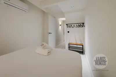 Cama o camas de una habitación en Refugio en Madrid para 4, vive Mira el Río Alta 10 E3