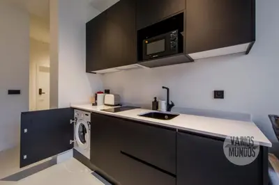 Una cocina o zona de cocina en Refugio en Madrid para 4, vive Mira el Río Alta 10 E3