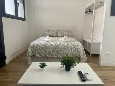 Cama o camas de una habitación en Apartamento Río Manzanares 10 - Zona Matadero