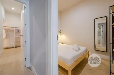 Cama o camas de una habitación en Tu Rincón Bohemio para 7 en San Dimas 8 E3