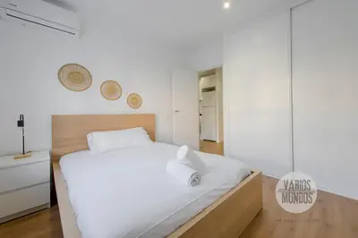 Cama o camas de una habitación en Descanso con parking para 4, vive la Latina