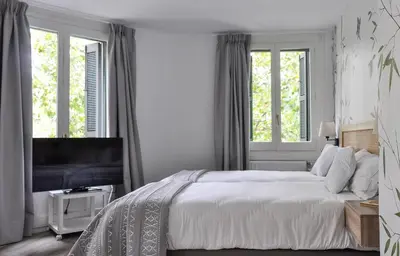 Cama o camas de una habitación en Suite Estudio en Bravo Murillo