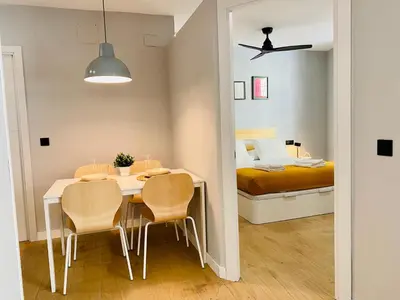 Cama o camas de una habitación en D1 Moderno apartamento en el centro de Madrid
