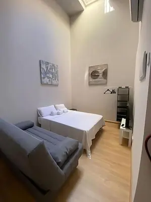 Cama o camas de una habitación en Estudio en Guindalera cerca del centro 2D