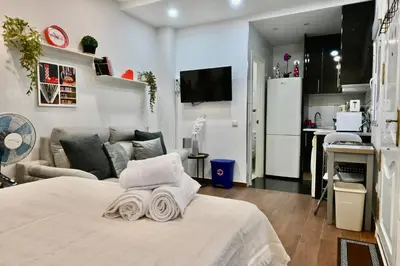 Una cocina o zona de cocina en For Yoy Rentals hermoso apartamento tipo Estudio en Madrid Temporal SFL50