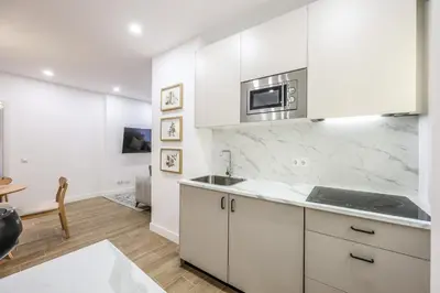 Una cocina o zona de cocina en Apartamentos Embajadores II