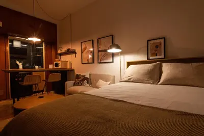 Cama o camas de una habitación en Apartamento entre Bernabeu y Barrio Salamanca