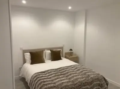 Cama o camas de una habitación en Apartamento silencioso en el centro de Madrid