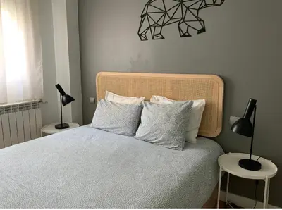 Cama o camas de una habitación en Apartamento 4A Atocha Delicias Madrid Rio