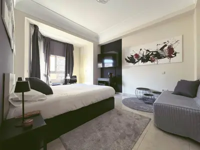 Cama o camas de una habitación en Habitación Oasis A centro de Madrid