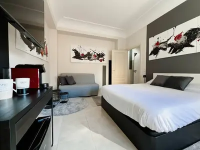 Cama o camas de una habitación en Habitación Oasis A centro de Madrid
