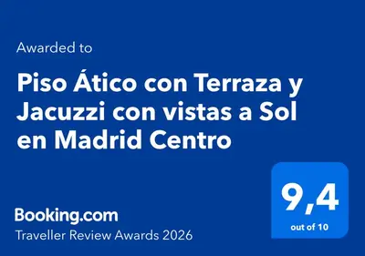 Certificado, premio, señal o documento que está expuesto en Piso Ático con Terraza y Jacuzzi con vistas a Sol en Madrid Centro