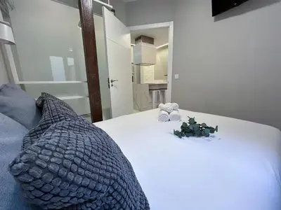 Cama o camas de una habitación en Plaza España Centro - Apartamento para 8 personas