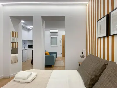 Cama o camas de una habitación en Acogedor estudio en Ponzano