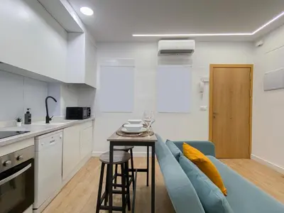 Una cocina o zona de cocina en Acogedor estudio en Ponzano